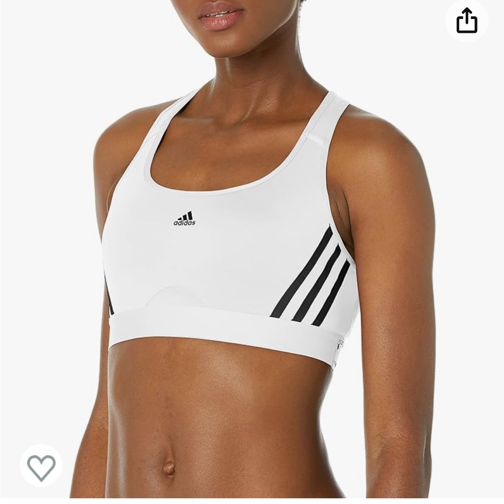 Adidas three stripe medium support sports bra